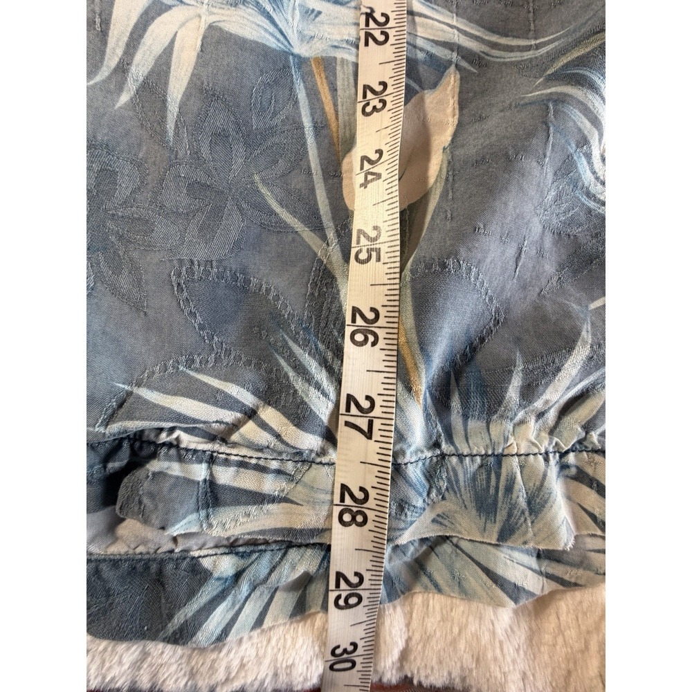 Tommy Bahama Hawaiian 100% Silk Shirt Men L Blue Floral Button Up Pocket - Picture 6 of 7
